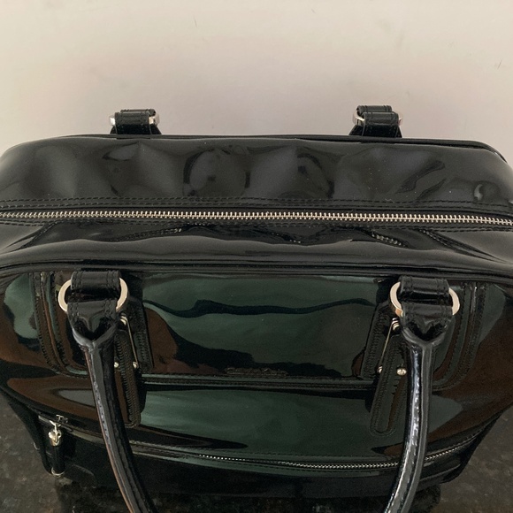 Calvin Klein Black Patent Leather Double Handle Handbag/EUC!/REDUCED PRICE! - Picture 4 of 14